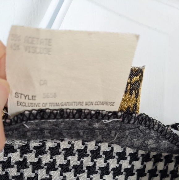 VINTAGE Farouche houndstooth open front crop blazer Jacket size Medium A8 - Picture 2 of 7